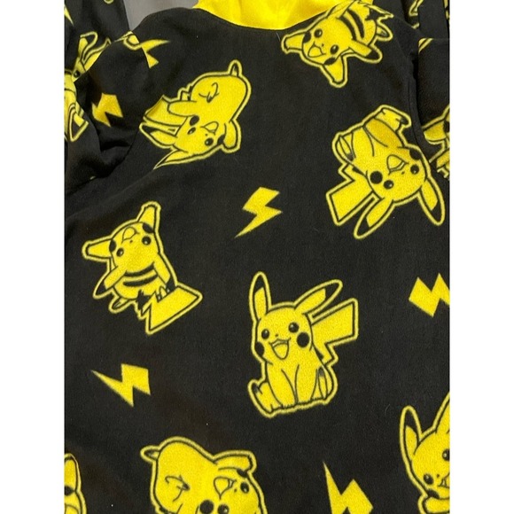Pokémon Pikachu Big Kid Pajamas Onesie with Hood Yellow Size Large 12/14 - Picture 7 of 8